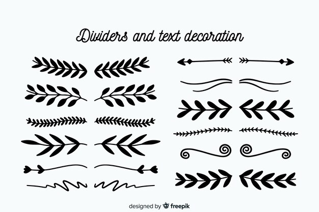 Hand drawn ornamental divider collection