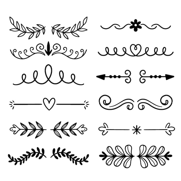 Free Vector hand drawn ornamental divider collection