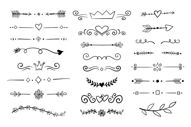 Hand drawn ornamental divider collection