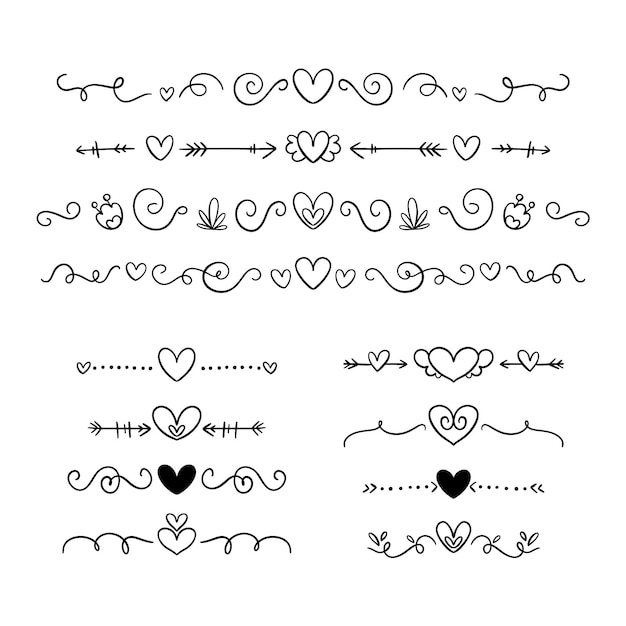 Hand drawn ornamental divider collection