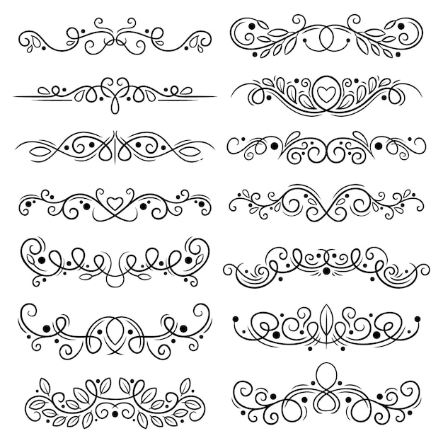 Hand drawn ornamental divider collection