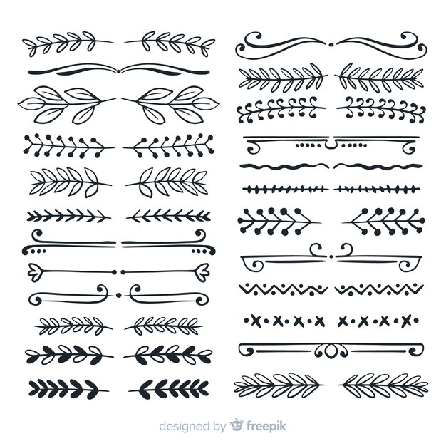 Hand drawn ornamental divider collection