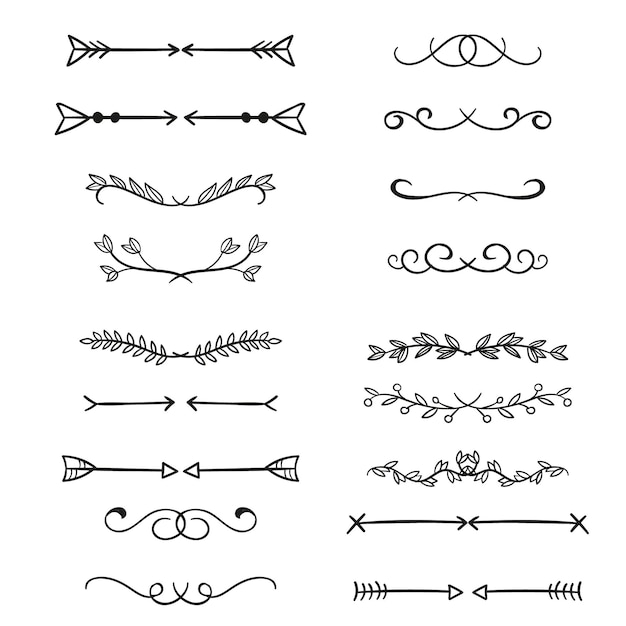 Hand drawn ornamental divider pack