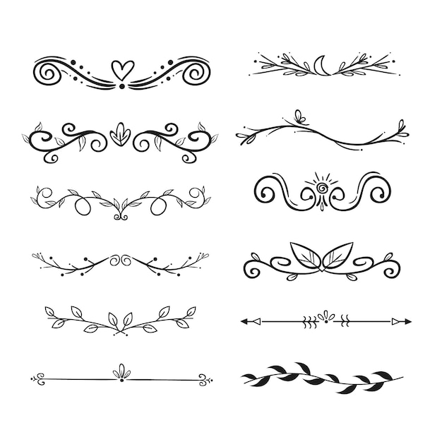 Hand drawn ornamental divider pack