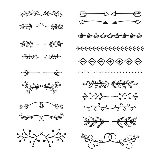 Hand drawn ornamental divider set