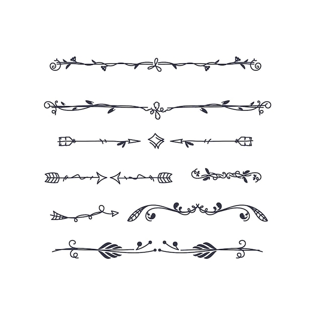 Free vector hand-drawn ornamental divider set