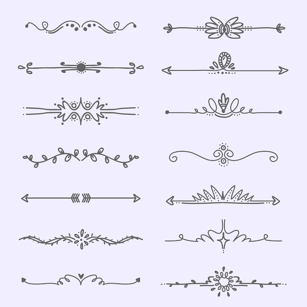 Hand drawn ornamental divider with arrows