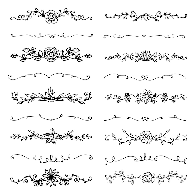 Free Vector hand drawn ornamental dividers pack