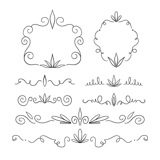 Free Vector hand drawn ornamental element collection