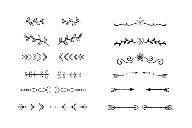 Free vector hand drawn ornamental element set