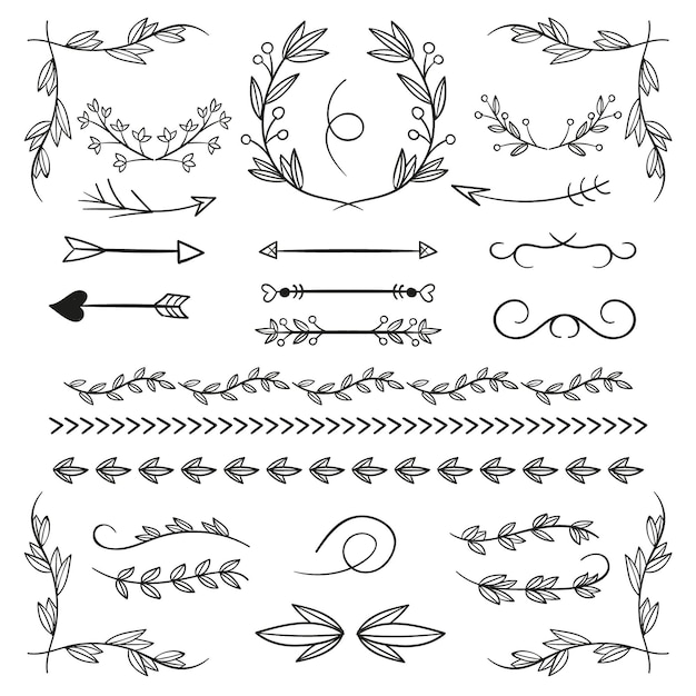 Free vector hand drawn ornamental elements