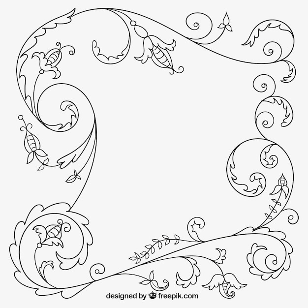 Hand drawn ornamental floral decoration