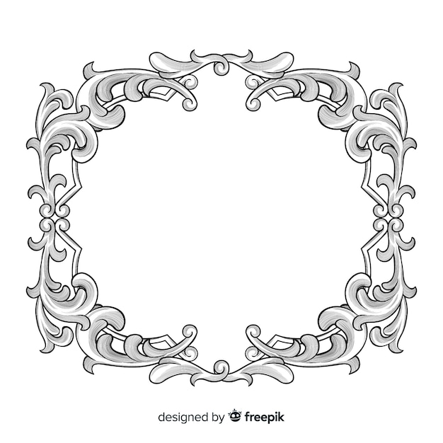 Hand drawn ornamental flower frame