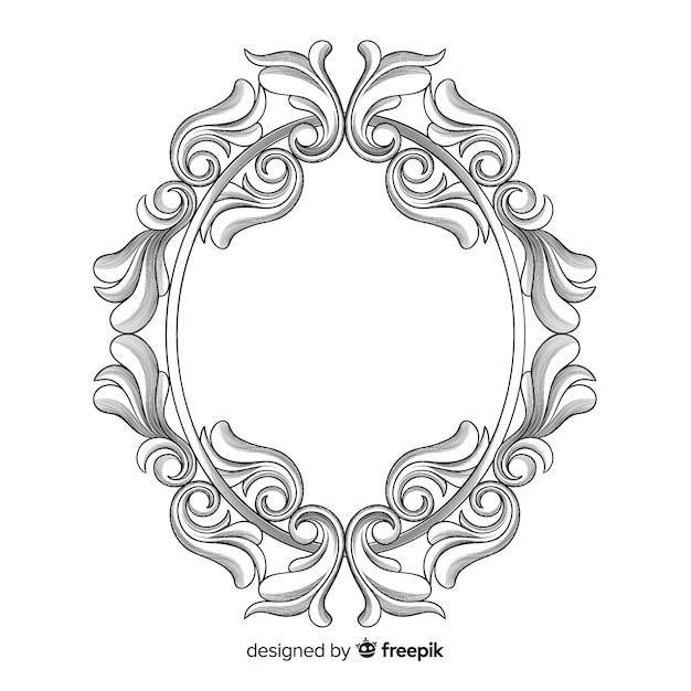 Free Vector hand drawn ornamental flower frame