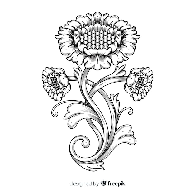 Free Vector hand drawn ornamental flower