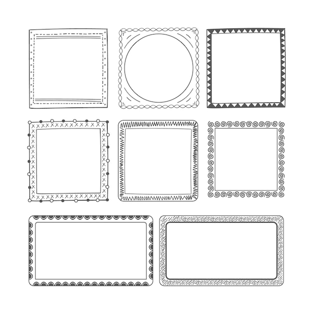 Hand drawn ornamental frame collection