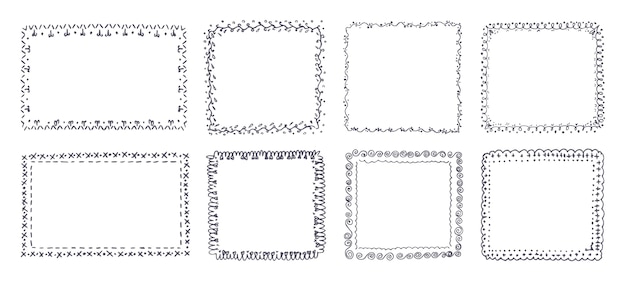 Hand drawn ornamental frame set