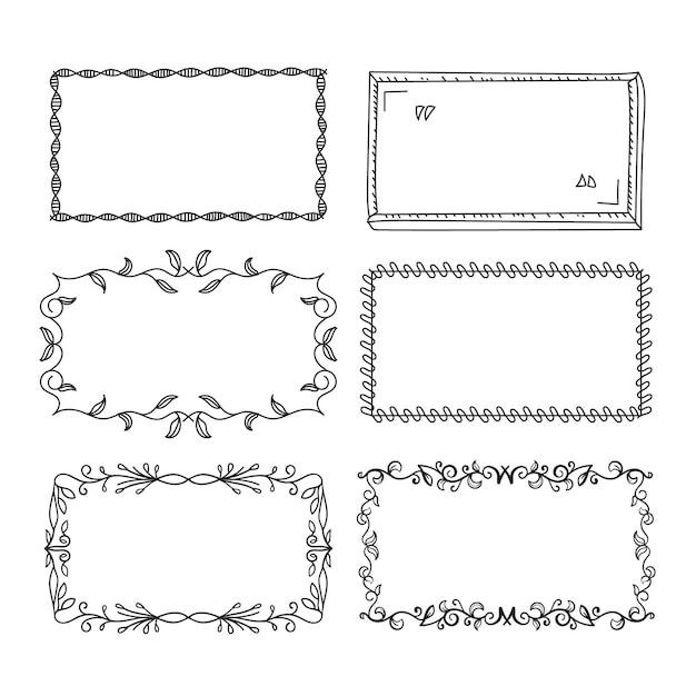 Free Vector hand drawn ornamental frame set