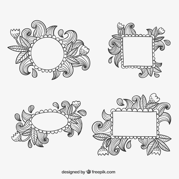 Free Vector hand drawn ornamental frames