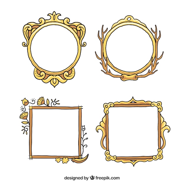 Free Vector hand drawn ornamental photo frames