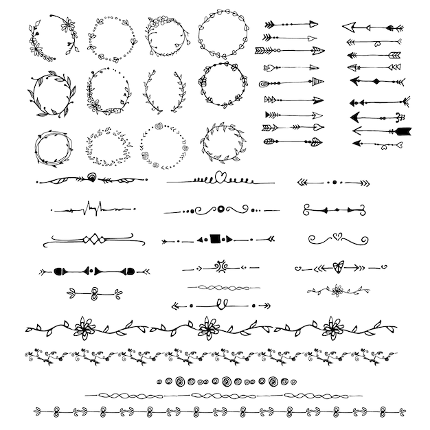 Free vector hand drawn ornaments collectio