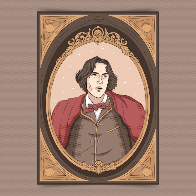 Free Vector hand drawn oscar wilde illustration