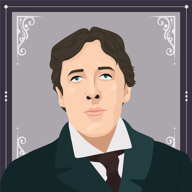 Hand drawn oscar wilde illustration