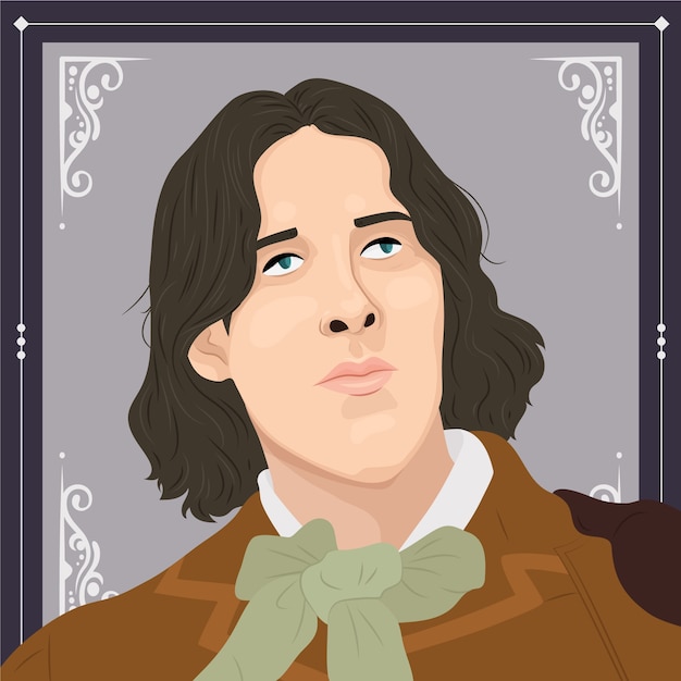 Hand drawn oscar wilde illustration