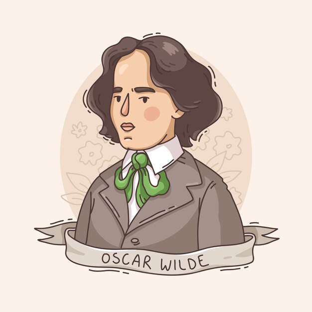 Hand drawn oscar wilde illustration