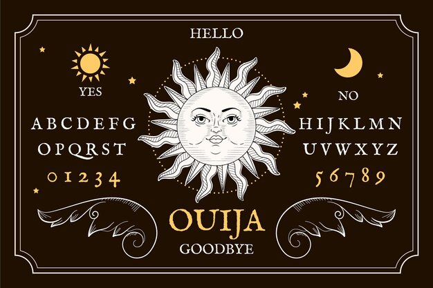 Hand drawn ouija board illustration