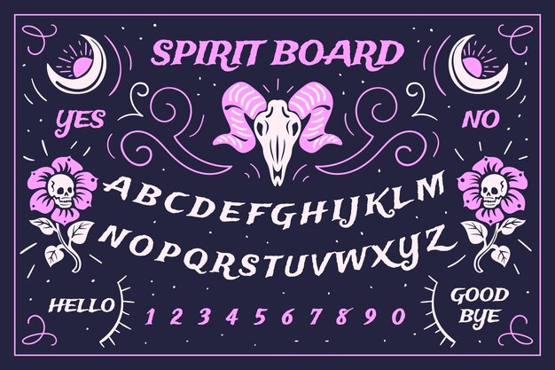 Hand drawn ouija board illustration