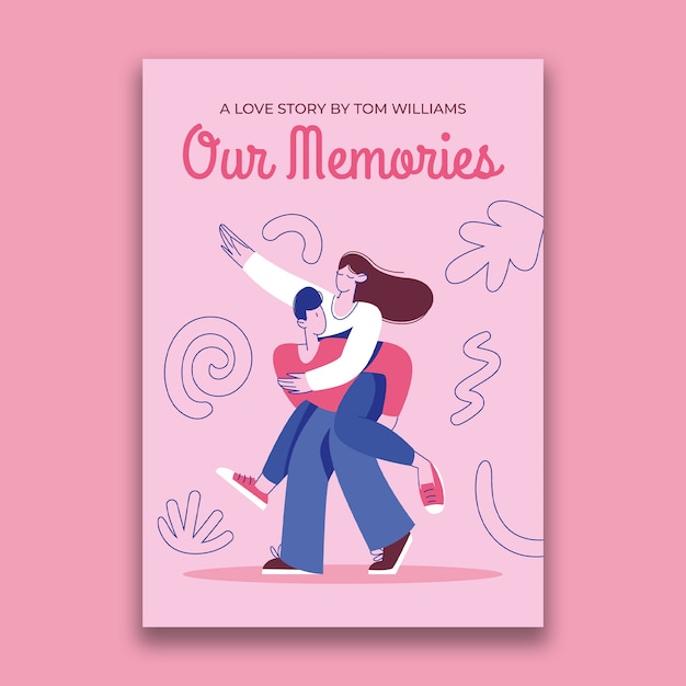 Hand drawn our memories book cover