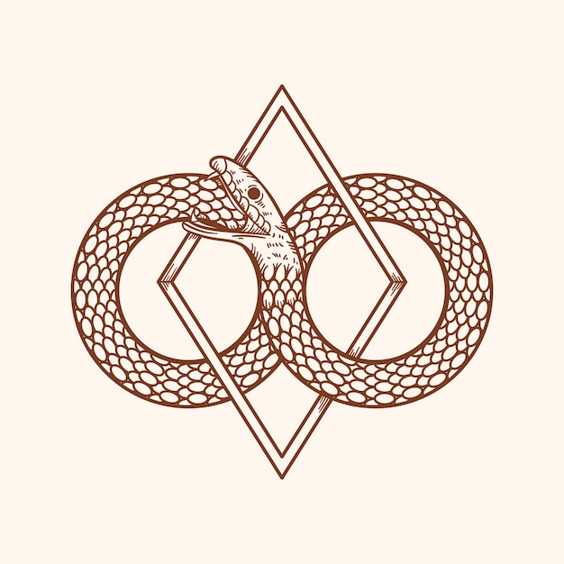 Free Vector hand drawn ouroboros symbol