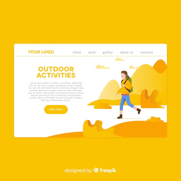 Hand drawn outdoor activities landing page