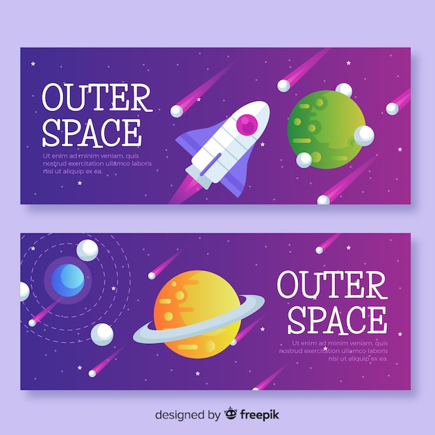 Free vector hand drawn outer space banner