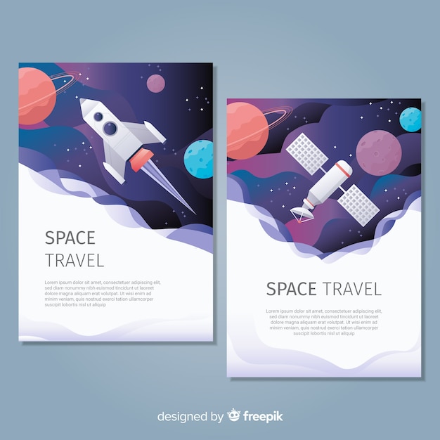 Free Vector hand drawn outer space poster