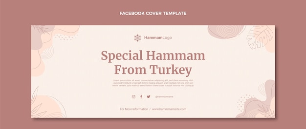 Hand drawn outline hammam facebook cover