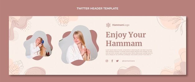 Hand drawn outline hammam twitter header