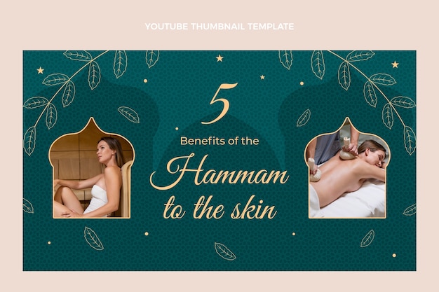 Hand drawn outline hammam youtube thumbnail