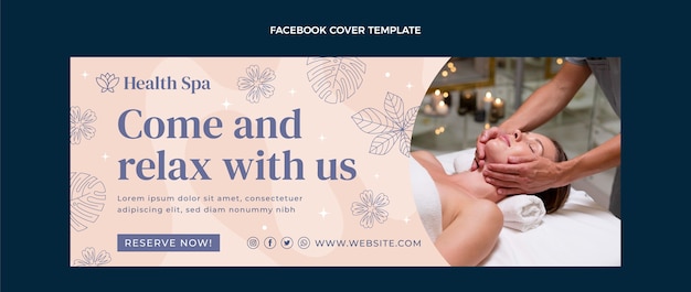 Free Vector hand drawn outline spa facebook cover