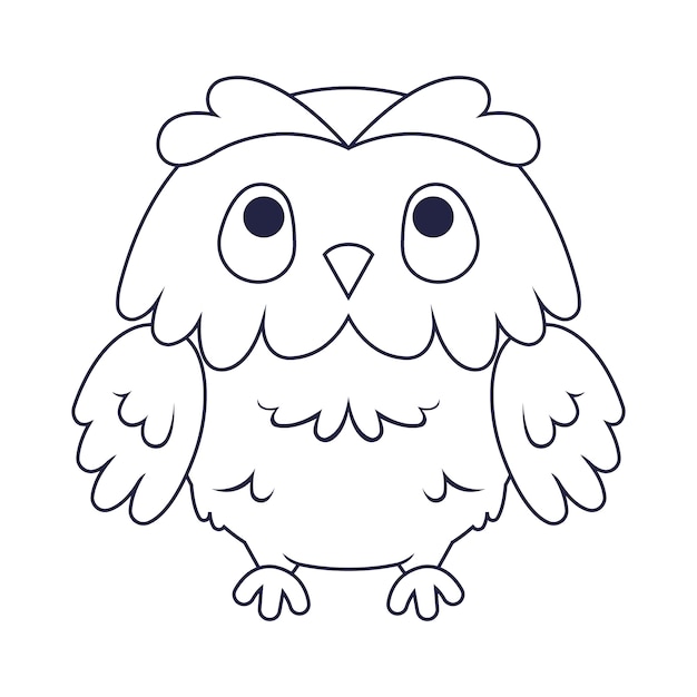 Free Vector hand drawn owl outline illustration