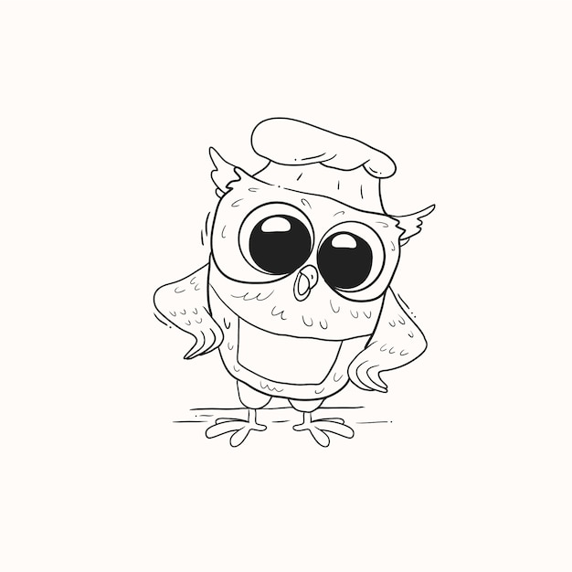 Free Vector hand drawn owl outline illustration