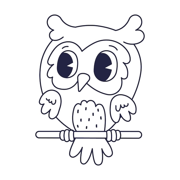 Free Vector hand drawn owl outline illustration