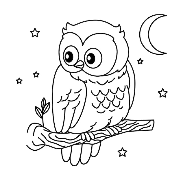 Free vector hand drawn owl outline illustration