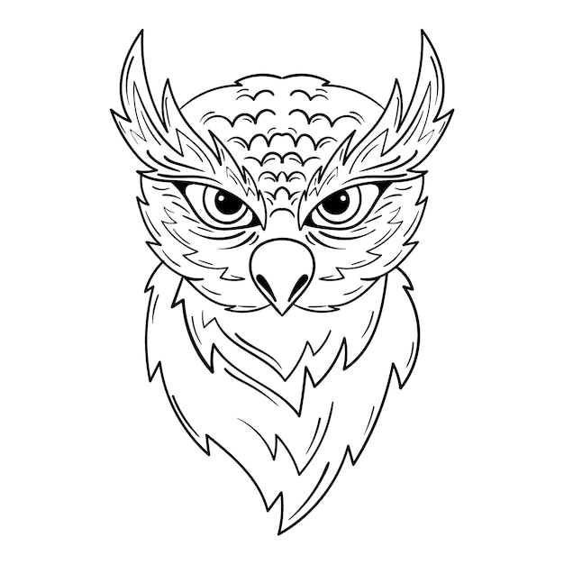 Free Vector hand drawn owl outline illustration