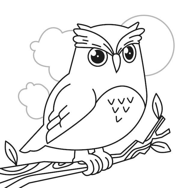 Free vector hand drawn owl outline illustration