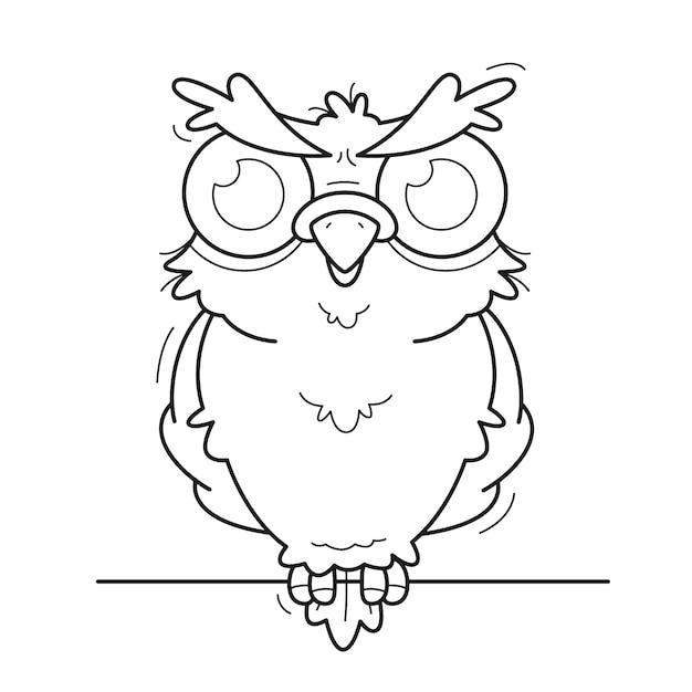 Free vector hand drawn owl outline illustration