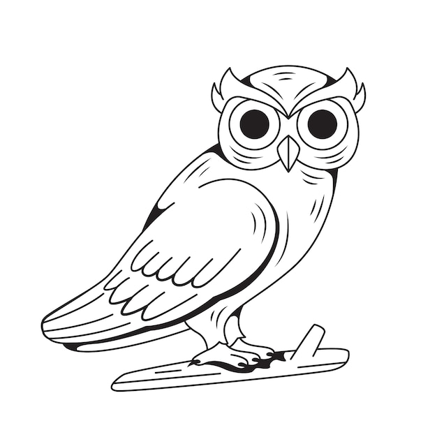 Free Vector hand drawn owl outline illustration