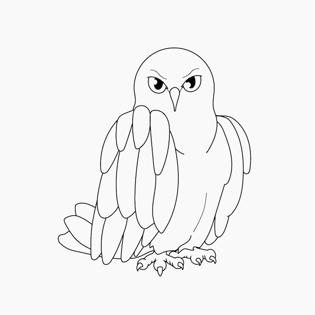 Hand drawn owl outline illustration