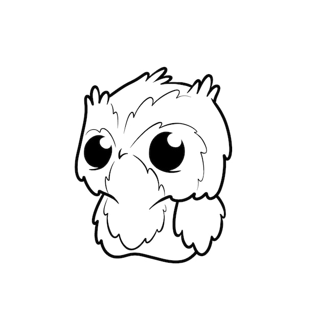 Hand drawn owl outline illustration